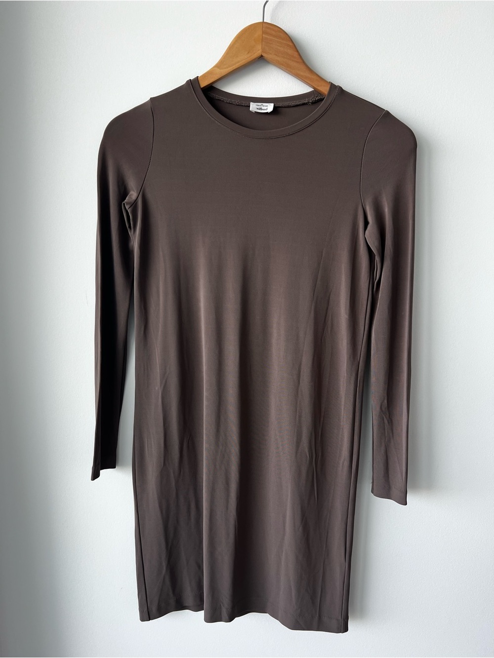 Wilfred Brown Long Sleeve Crewneck Dress